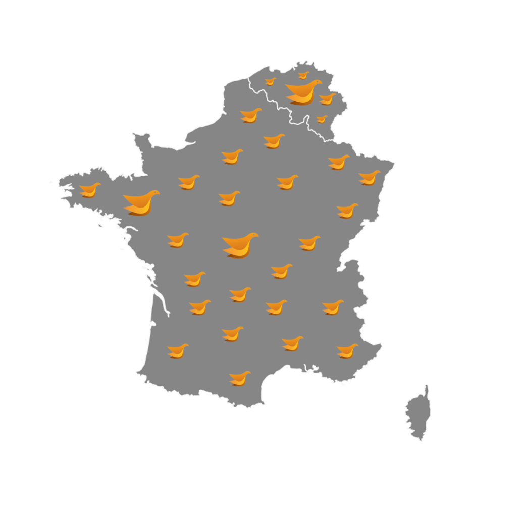 Carte des crématoriums équipés de Cremagest en Belgique et en France